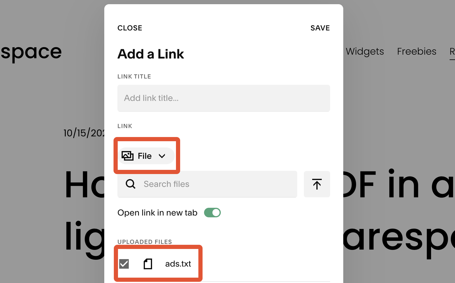 Upload ads.txt file