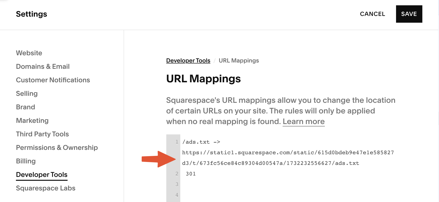 Set redirect ads.txt
