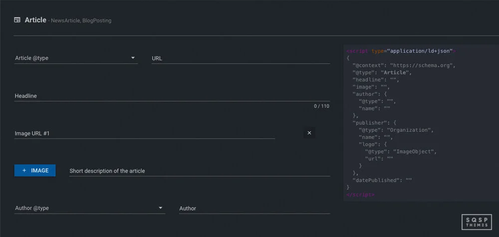 After generating Schema markup for your page, you can then paste it into the “Advanced” section of your page settings for it to appear.