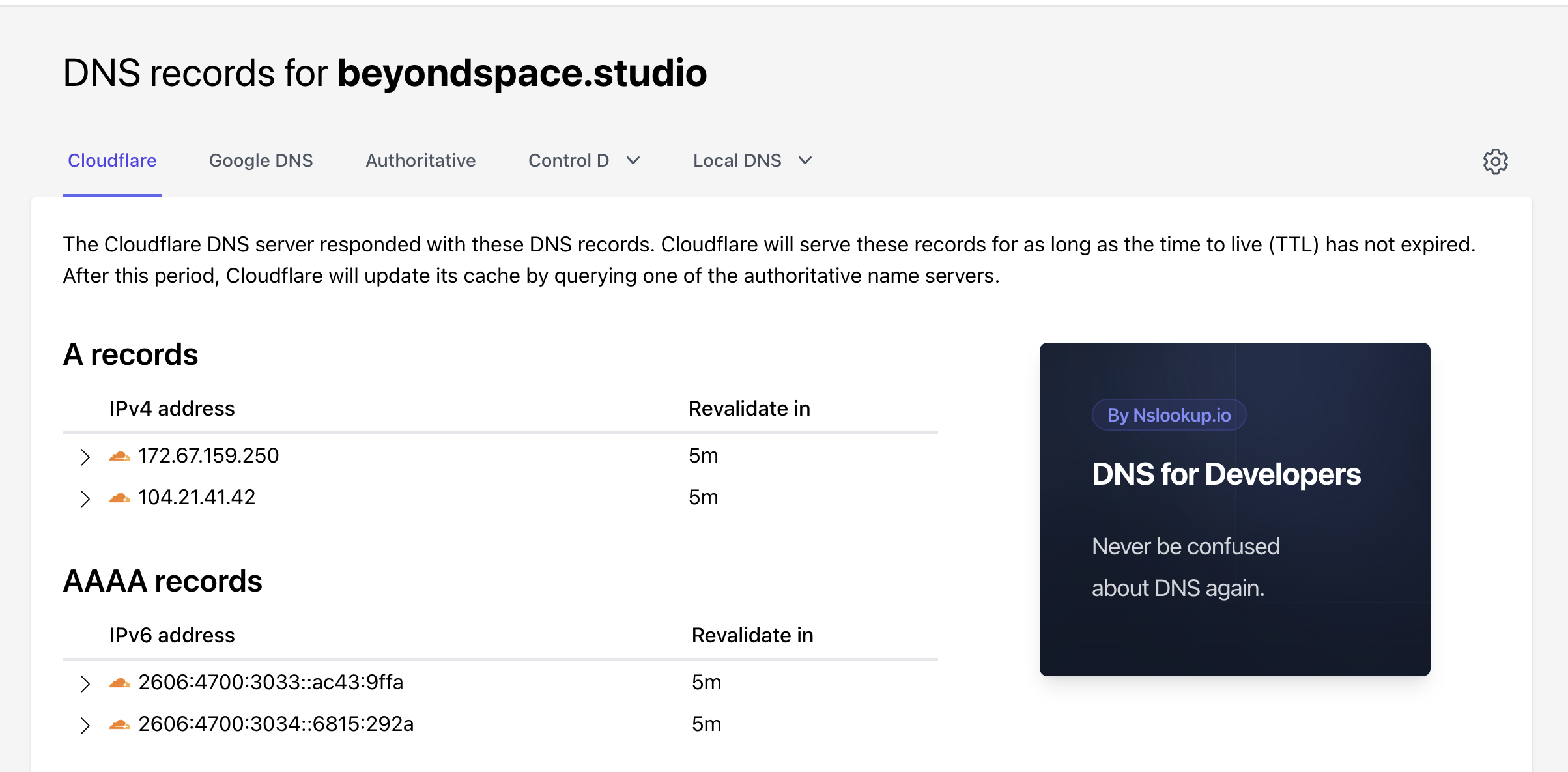 Squarespace DNS lookup