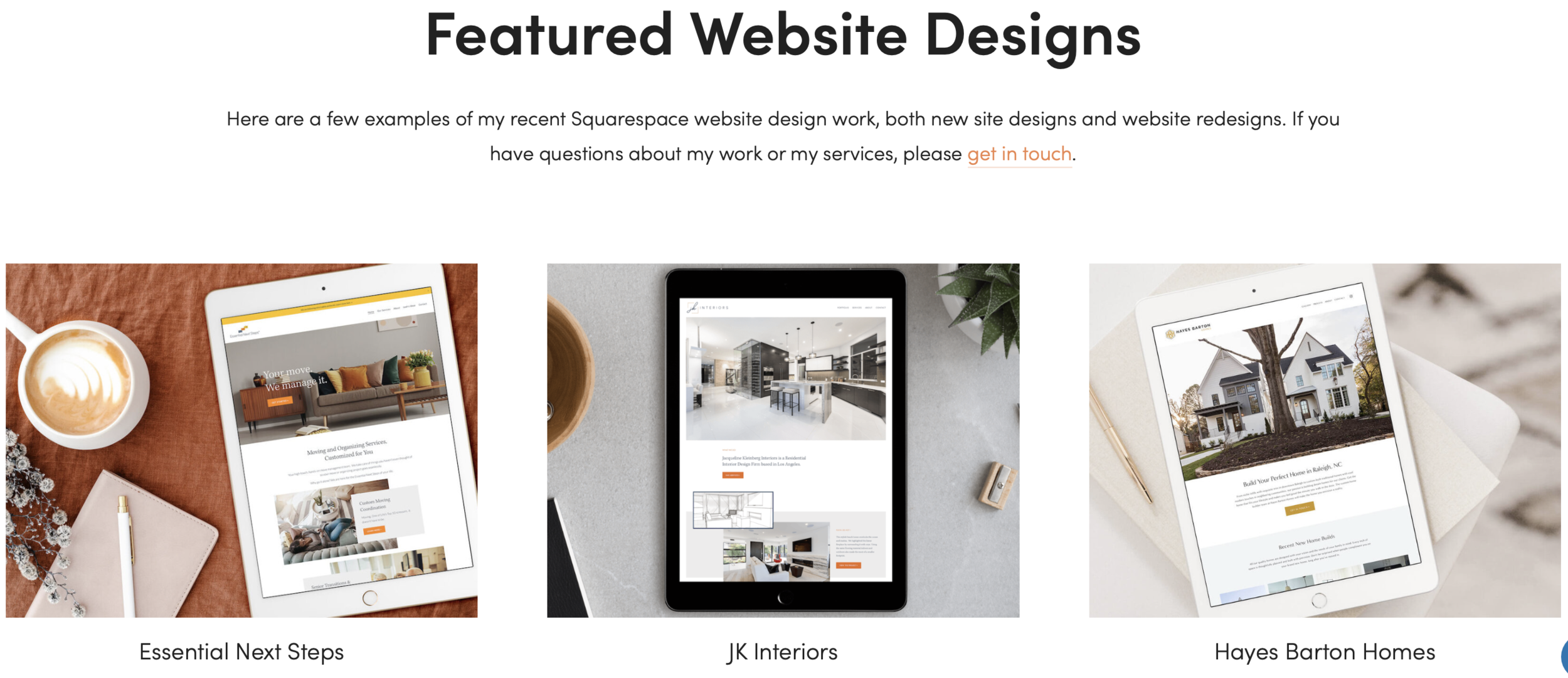 Squarespace portfolio