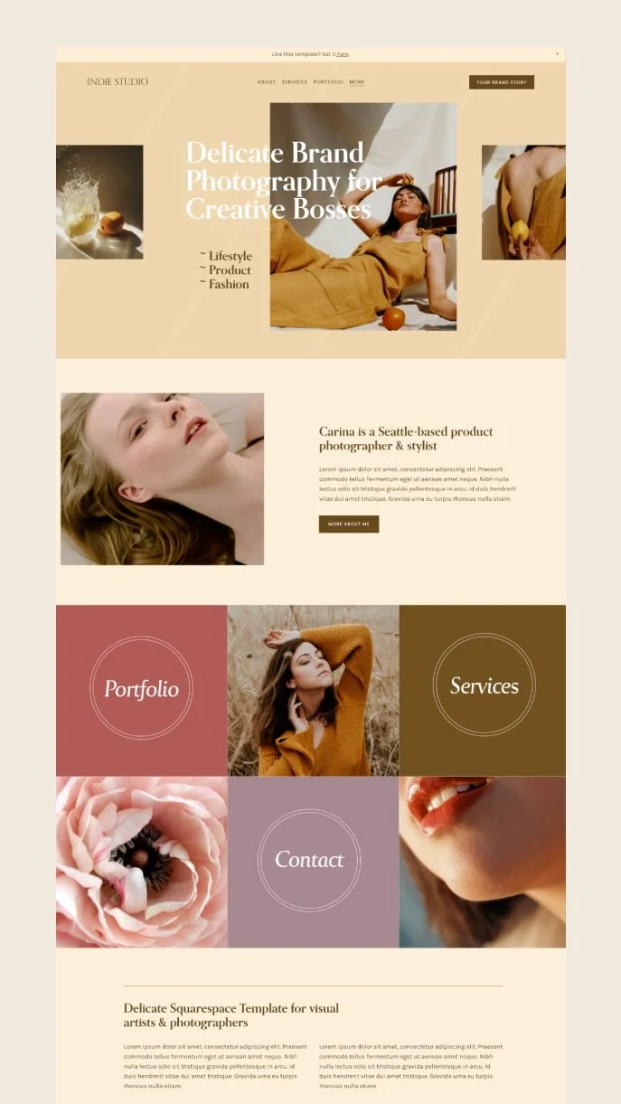 Squarespace Template for Product Photography