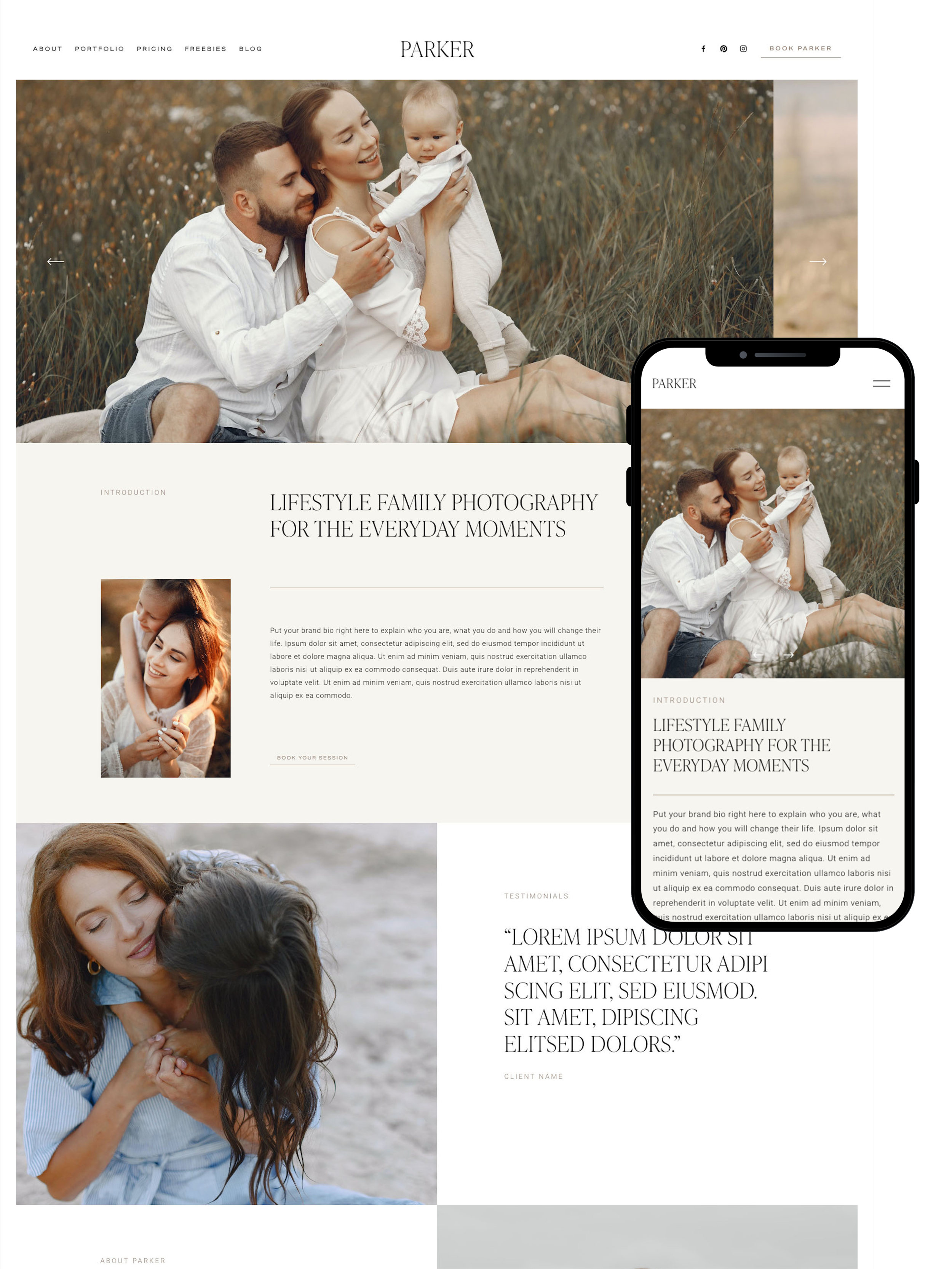 Squarespace Template for Lifestyle and Family Photography