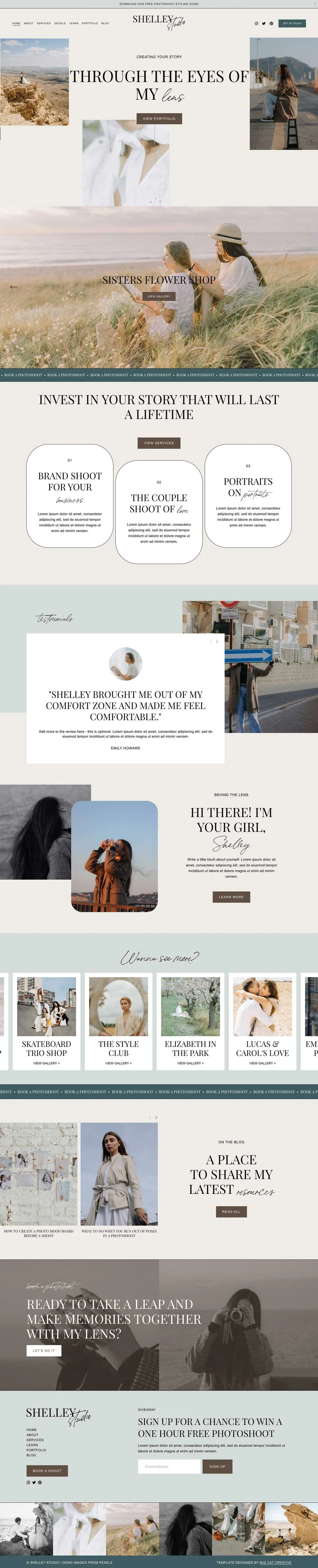 Minimalist and Impactful Squarespace Template for a Photography Portfolio
