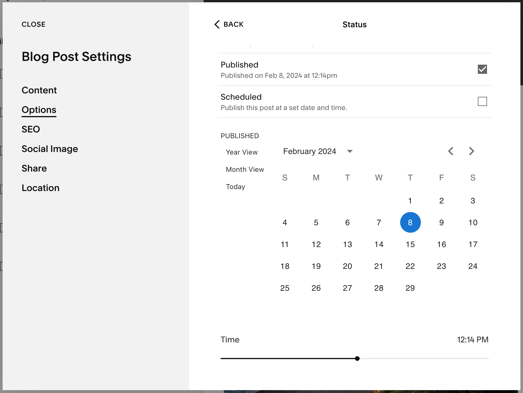 Blog Post: Publication status Editor