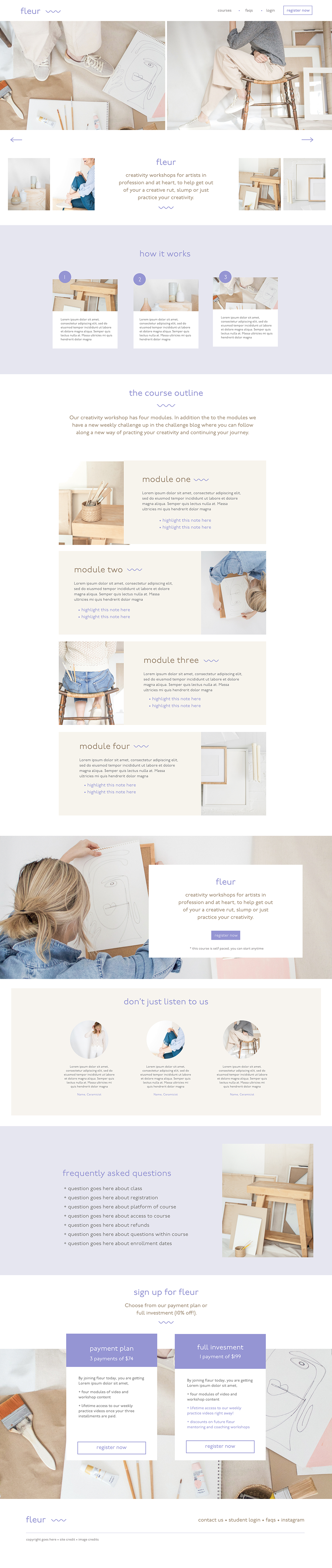 Fleur Sales Page by Meg Summerfield Studio