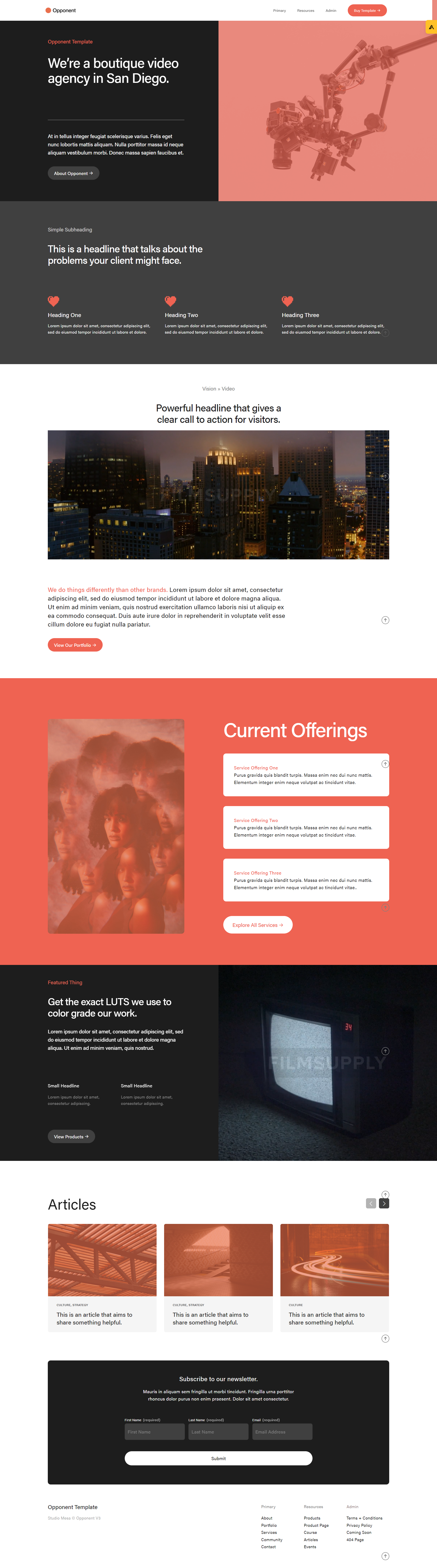 Opponent Squarespace template preview by Studio Mesa