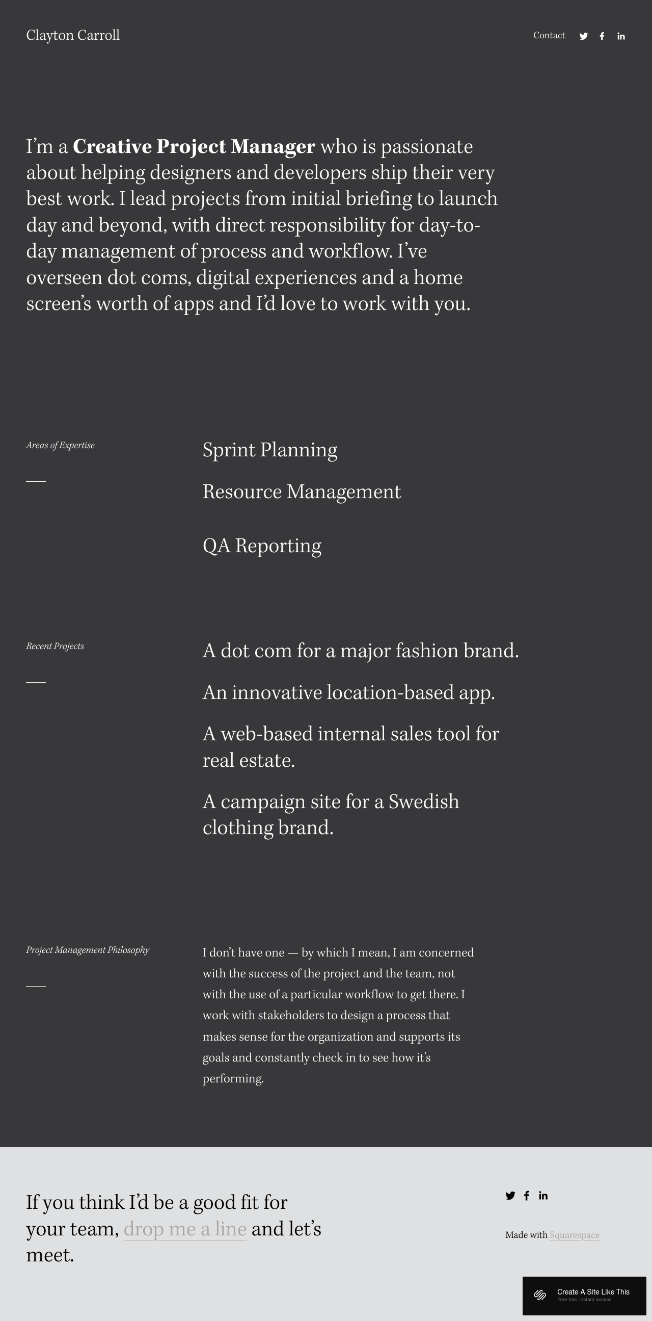 Carroll Squarespace Template