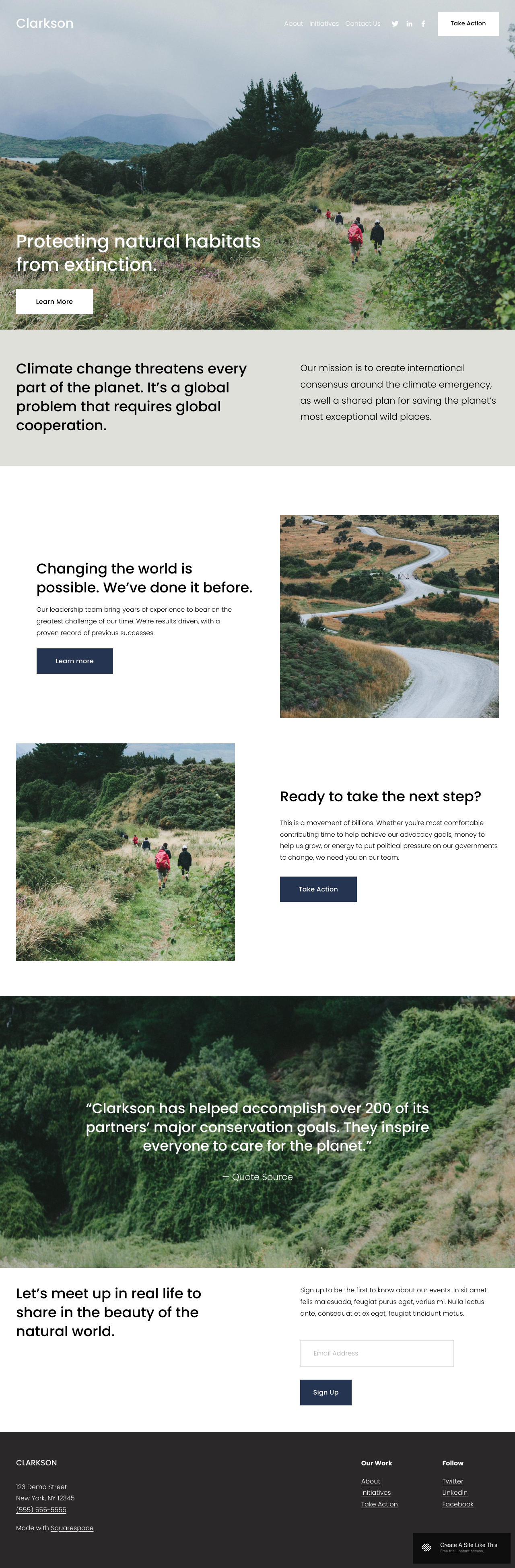 Clarkson Squarespace Template