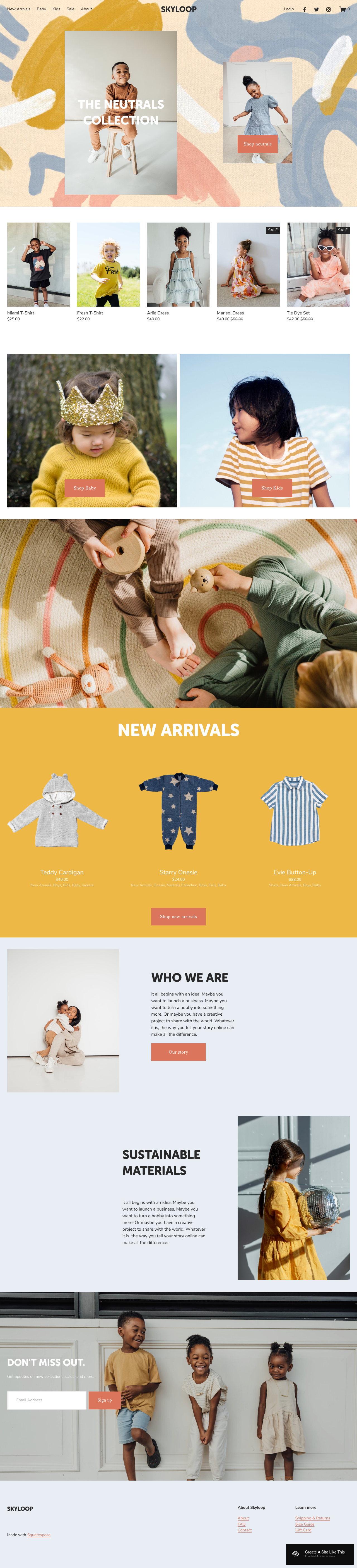 Skyloop Squarespace Template