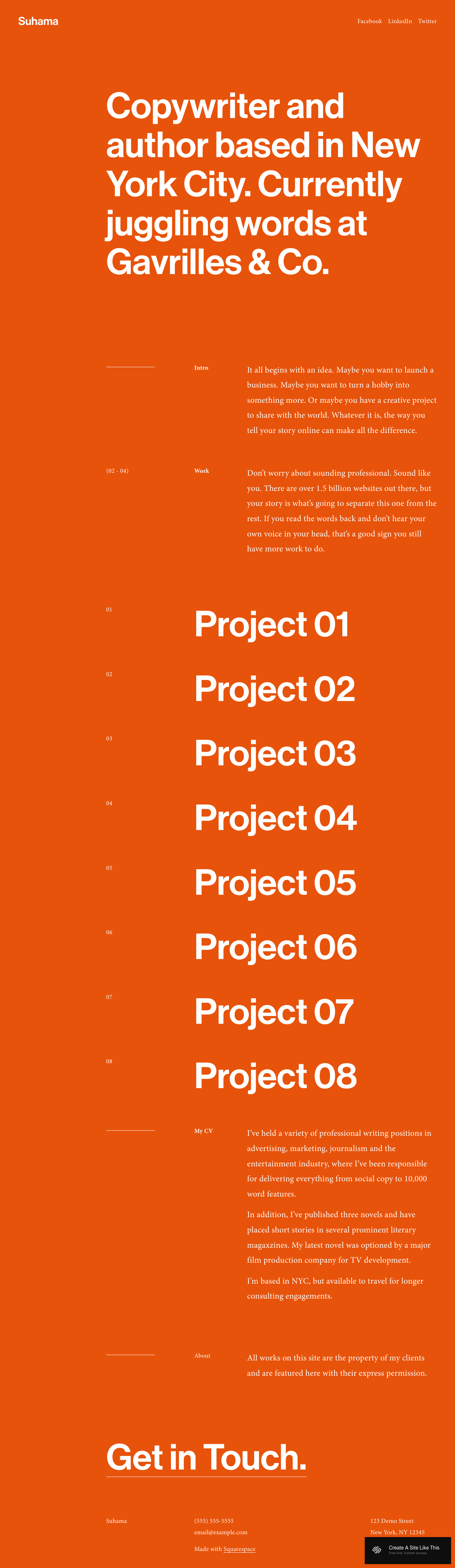 Suhama Squarespace Template