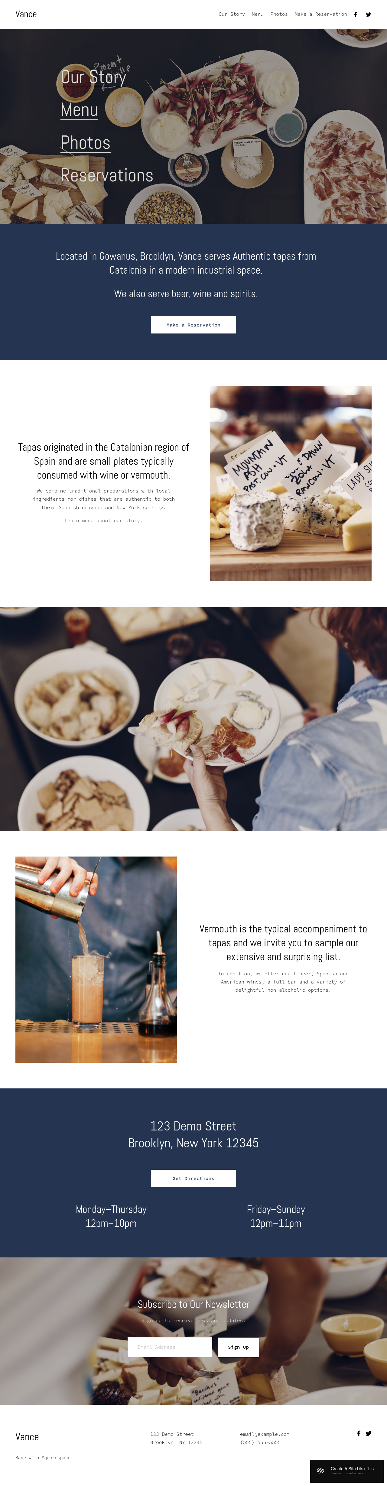 Vance Squarespace Template