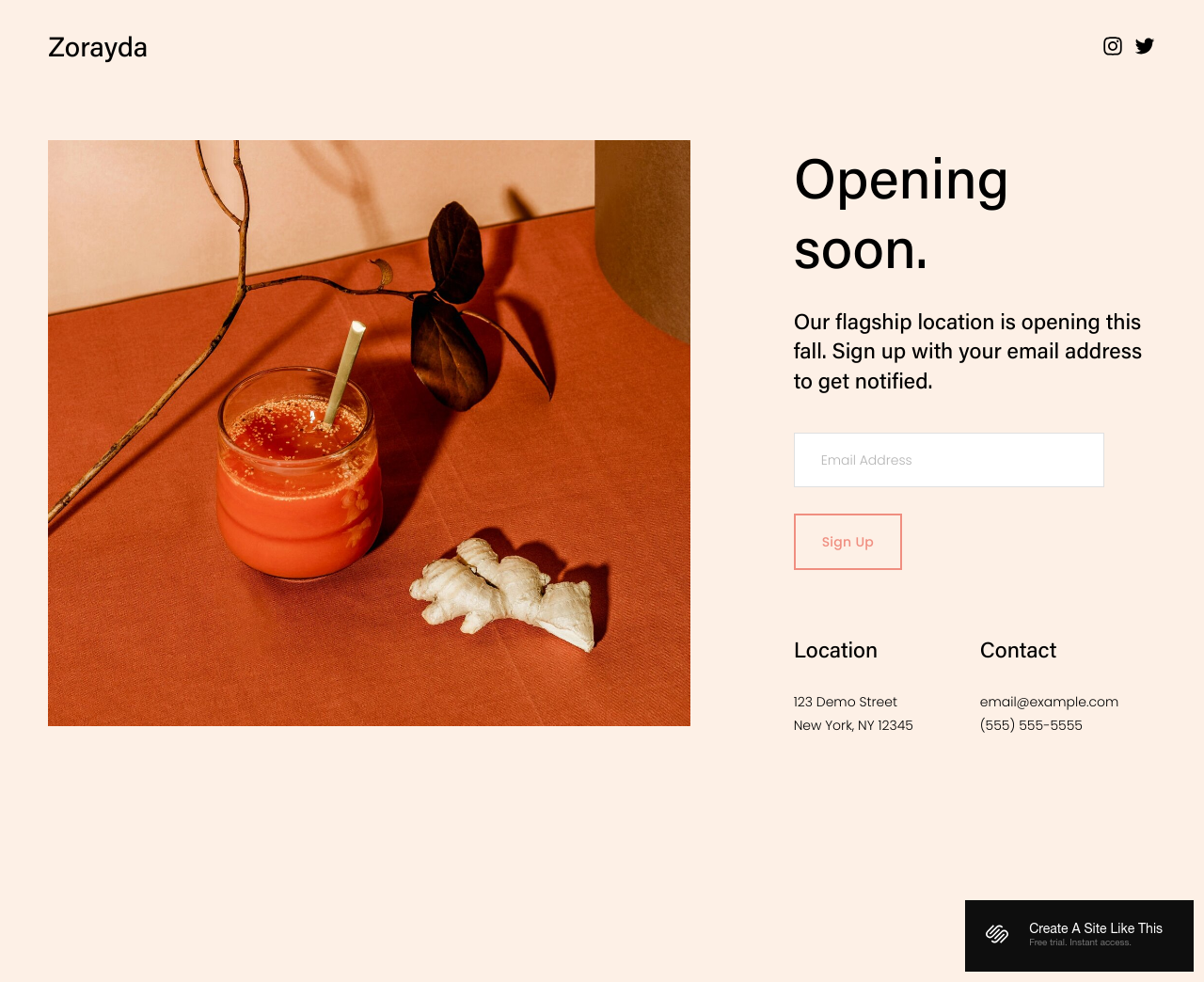 Zorayda Squarespace Template Review