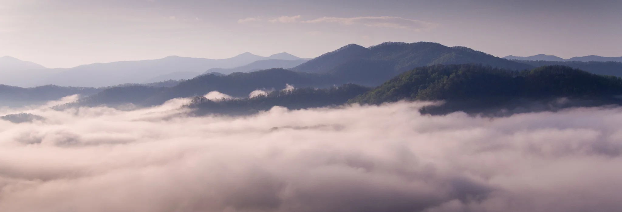 Fog over the Blue Ridge Mountains, NC