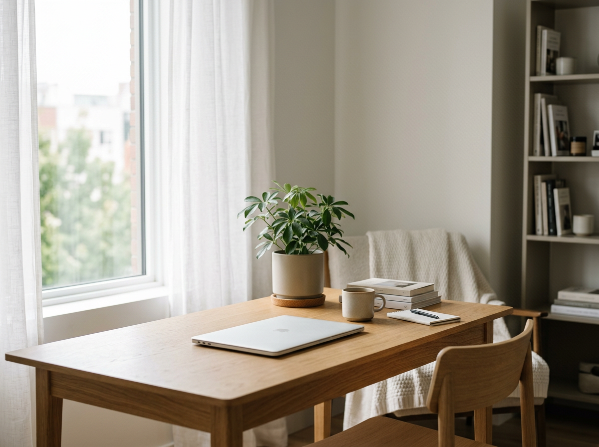 Laptop on a desk by a sunny window, for a page answering questions about online therapy in Colorado