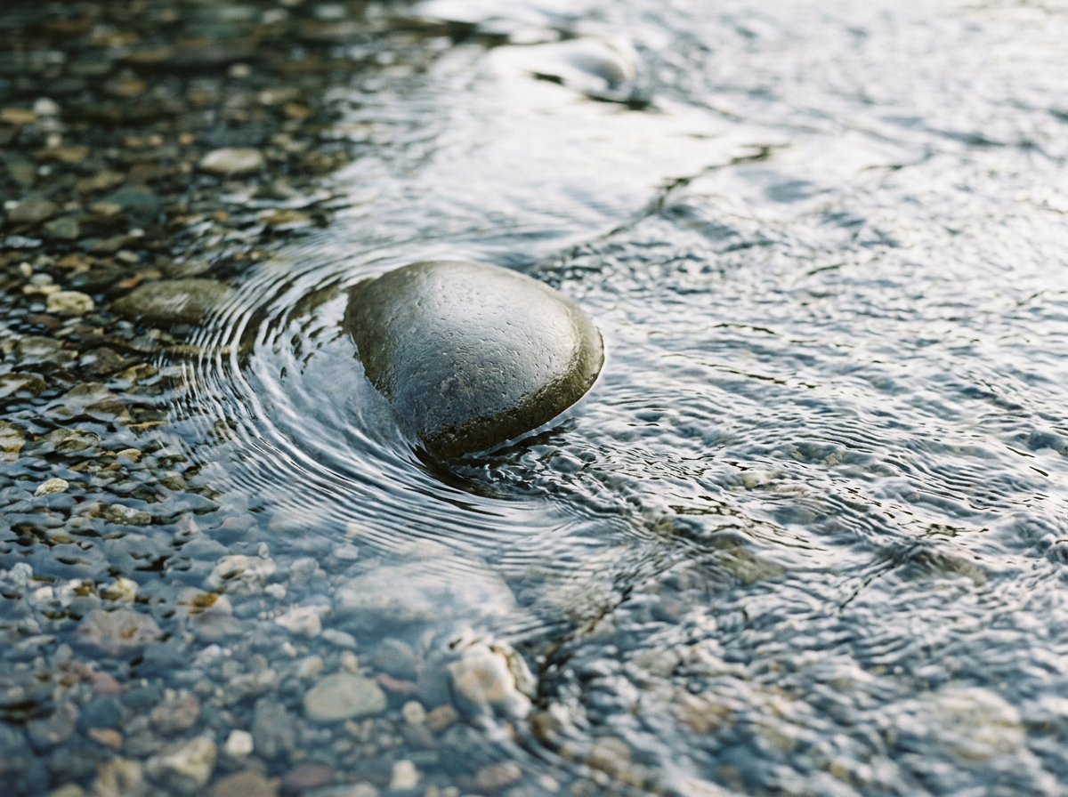 River water around a smooth stone, for a page on online therapy for relationship issues