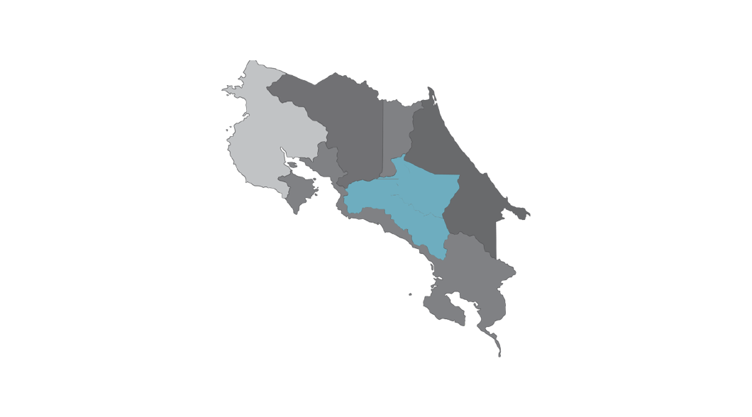 Map of central pacific Costa Rica