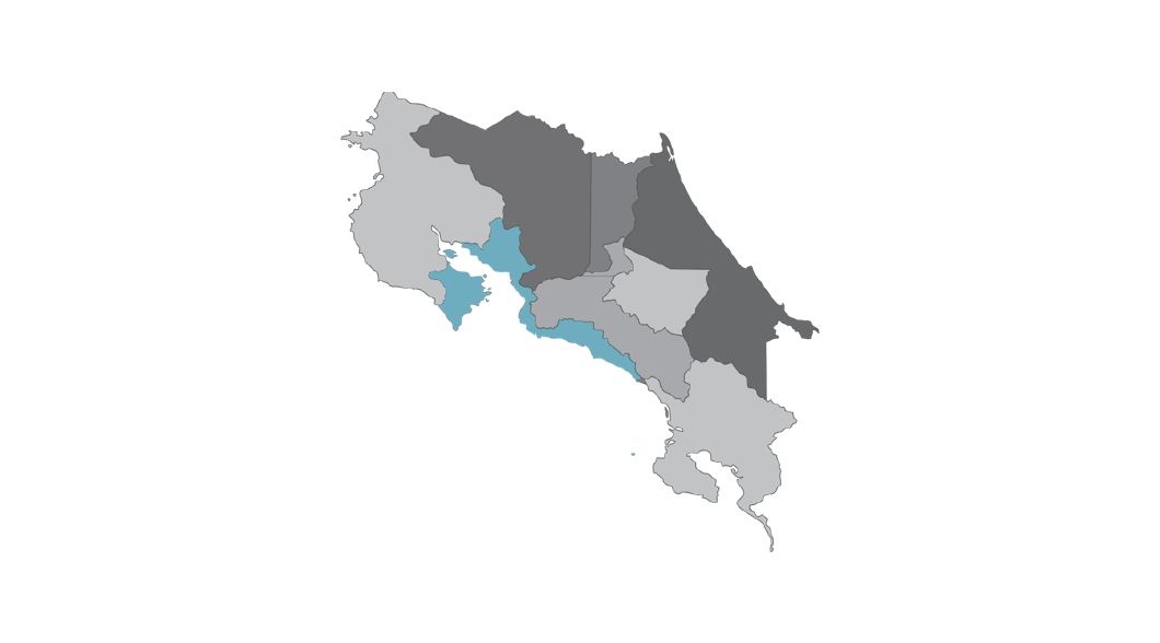 Map of Guanacaste Costa Rica