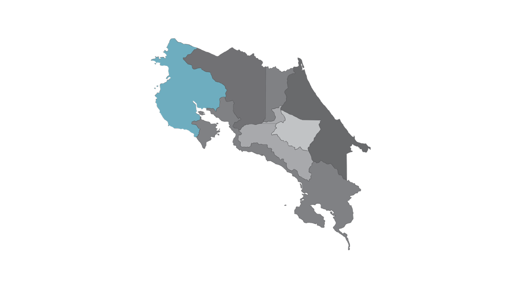 Map of Guanacaste Costa Rica