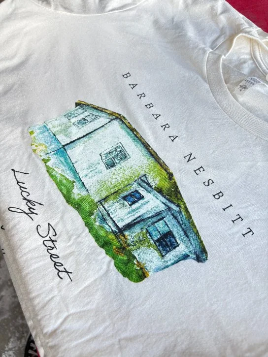 Custom printed tour apparel and music merchandise produced for Barbara Nesbitt in Austin TX.