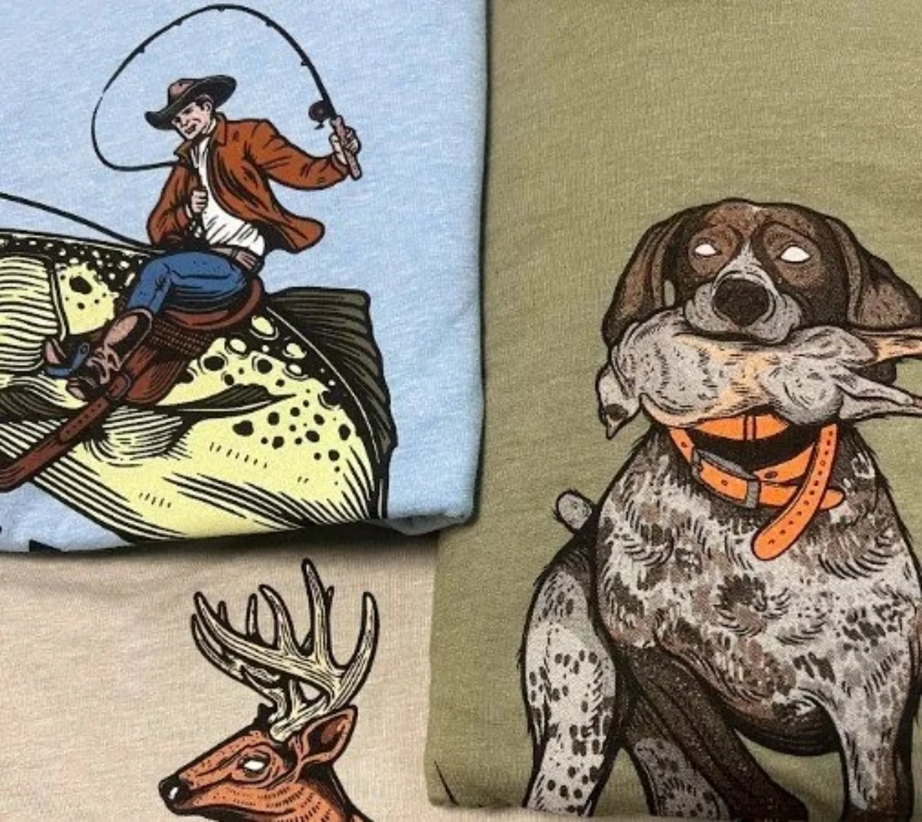 Text: Bulk custom screen printed t-shirts and apparel New Standard Mfg Austin TX