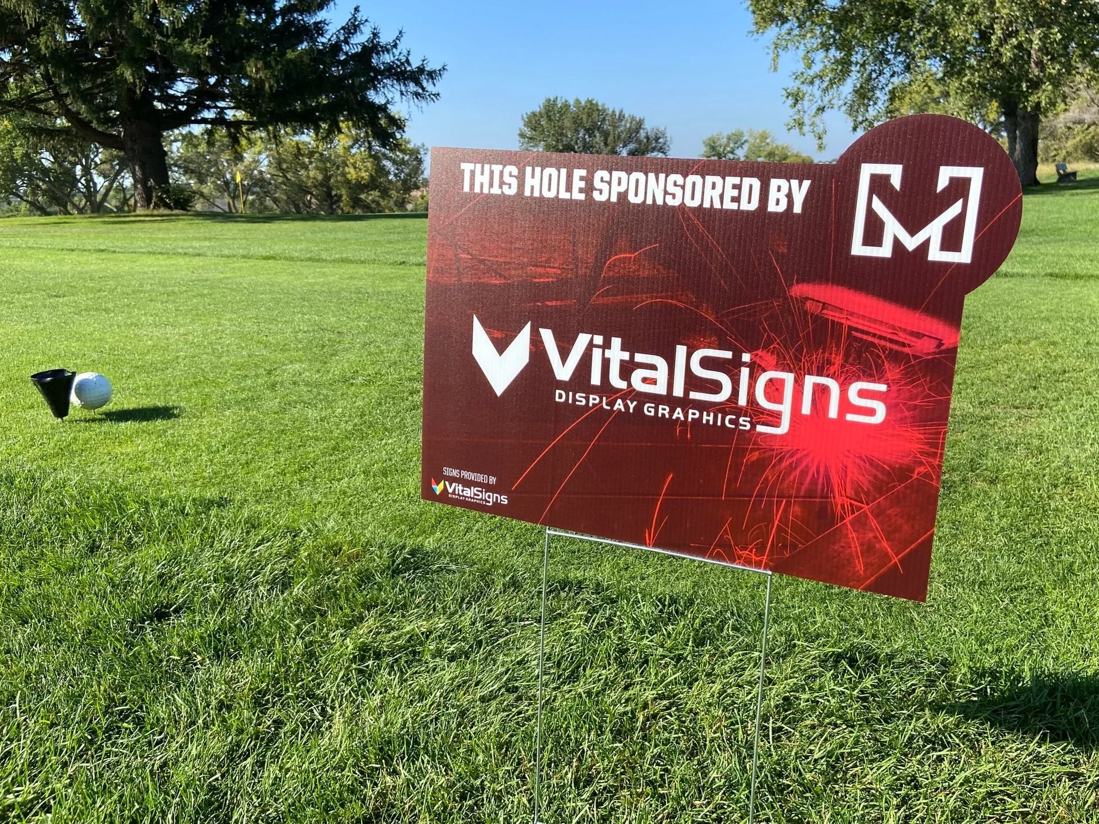 Hole Sponsorship Coroplast sign for golf tournament