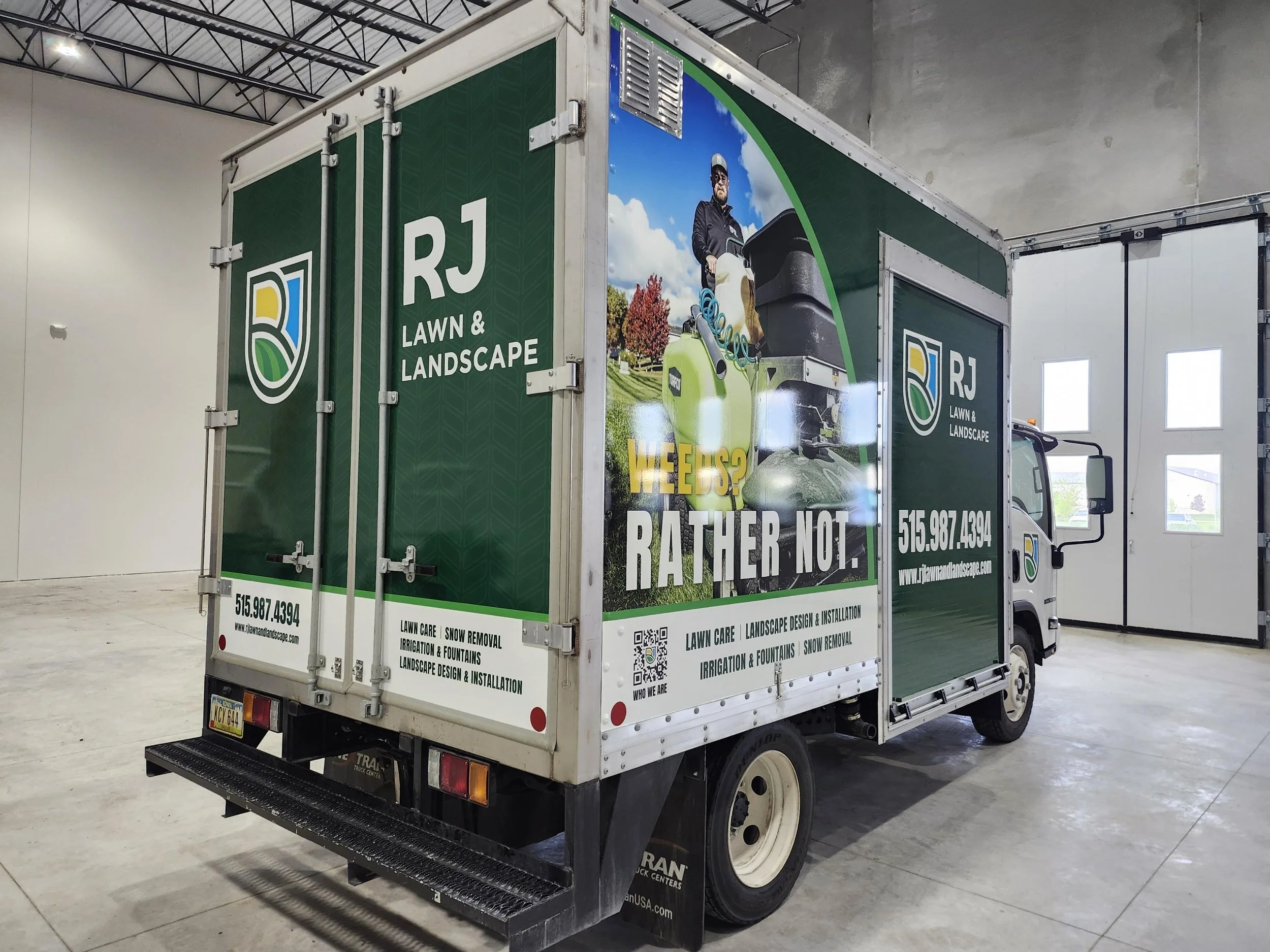 Full wrap on RJ Lawn & Landscape box truck