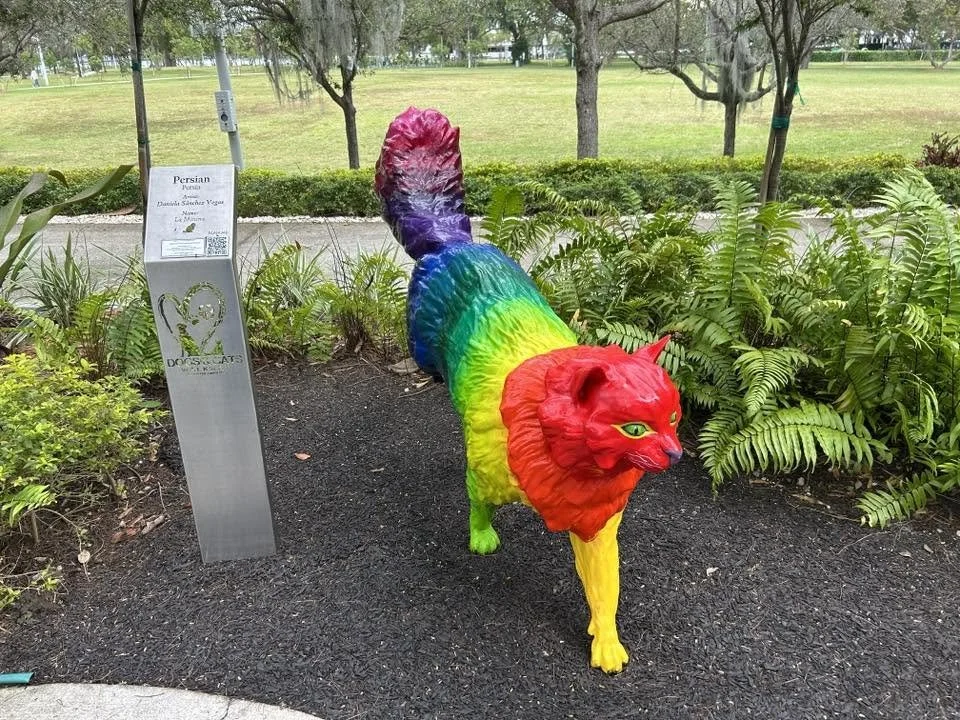 Multicolor statues at a public park in Miami
