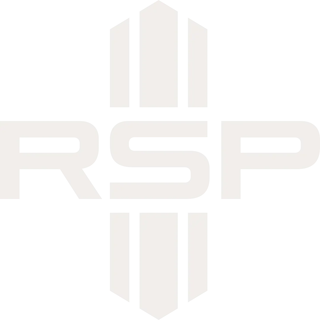 A blurred logo or symbol with abstract shapes and lines in grey and white, with no clear identifiable objects or text.