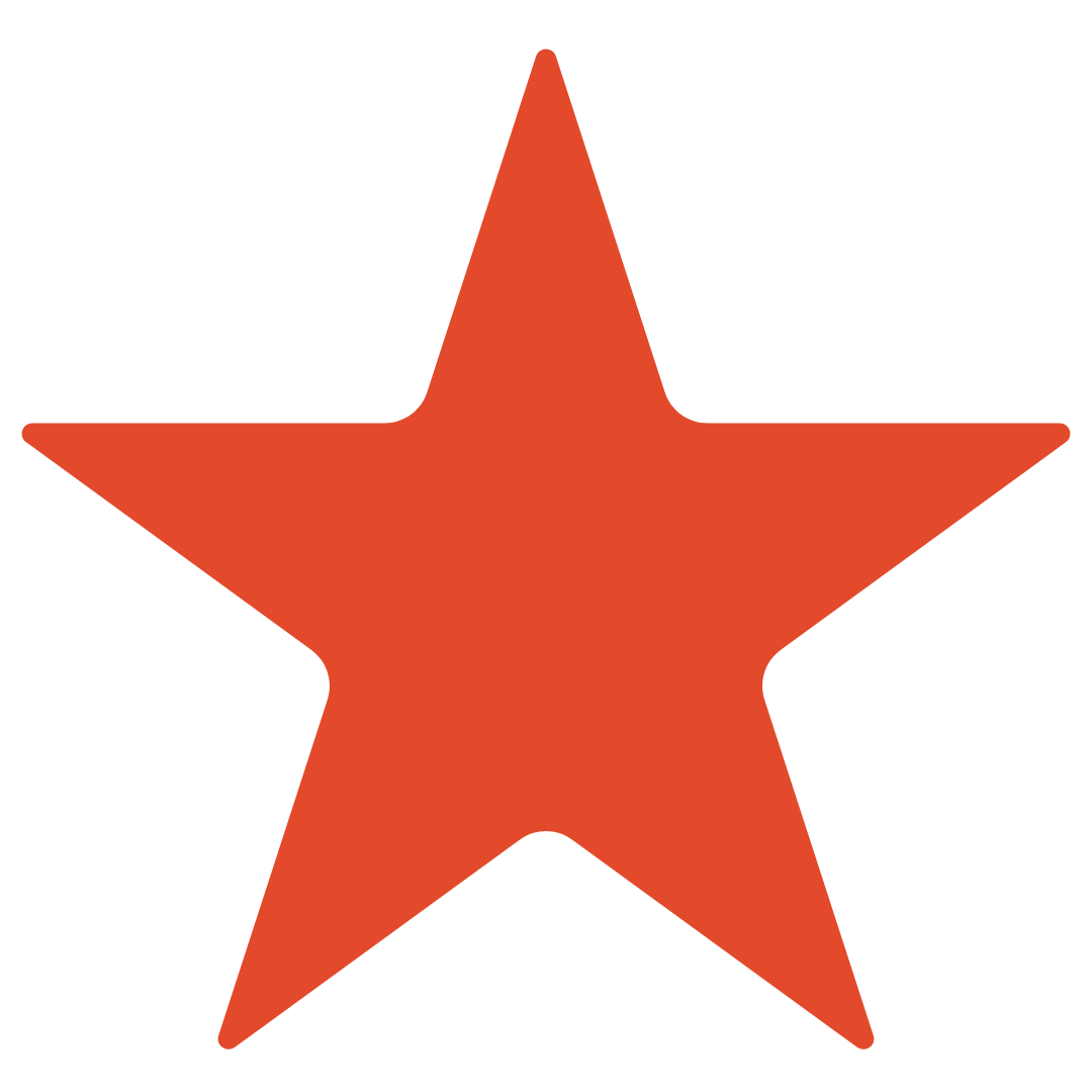 Solid orange five-pointed star on a black background
