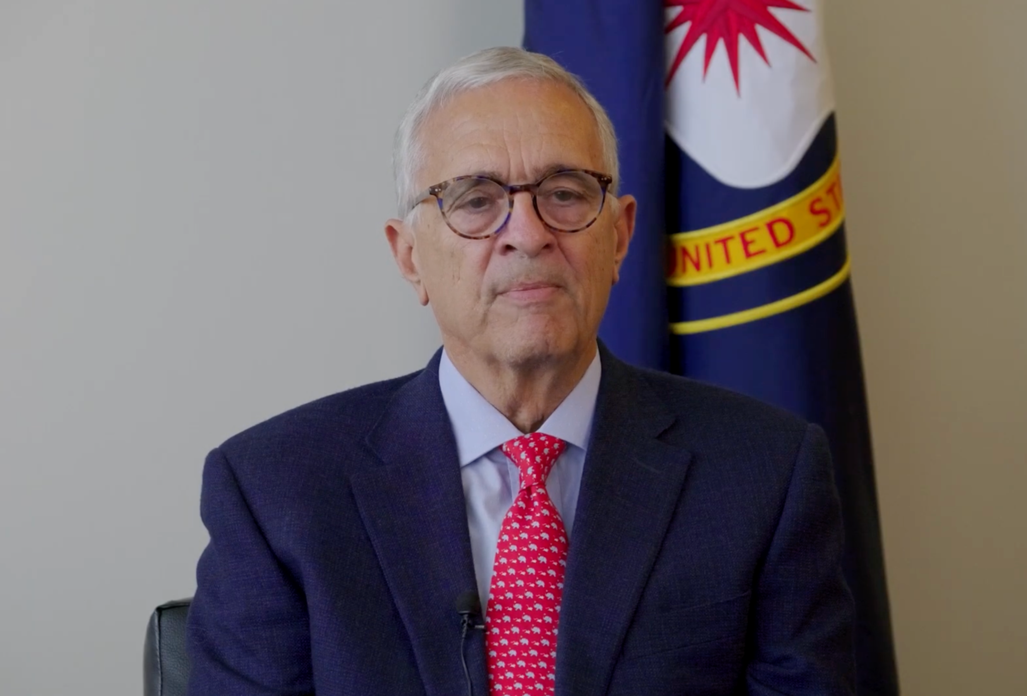 Former Director of Central Intelligence George Tenet during a video interview for the CIA Officers Memorial Foundation. Video by Anthony DiFlorio, Built Media.