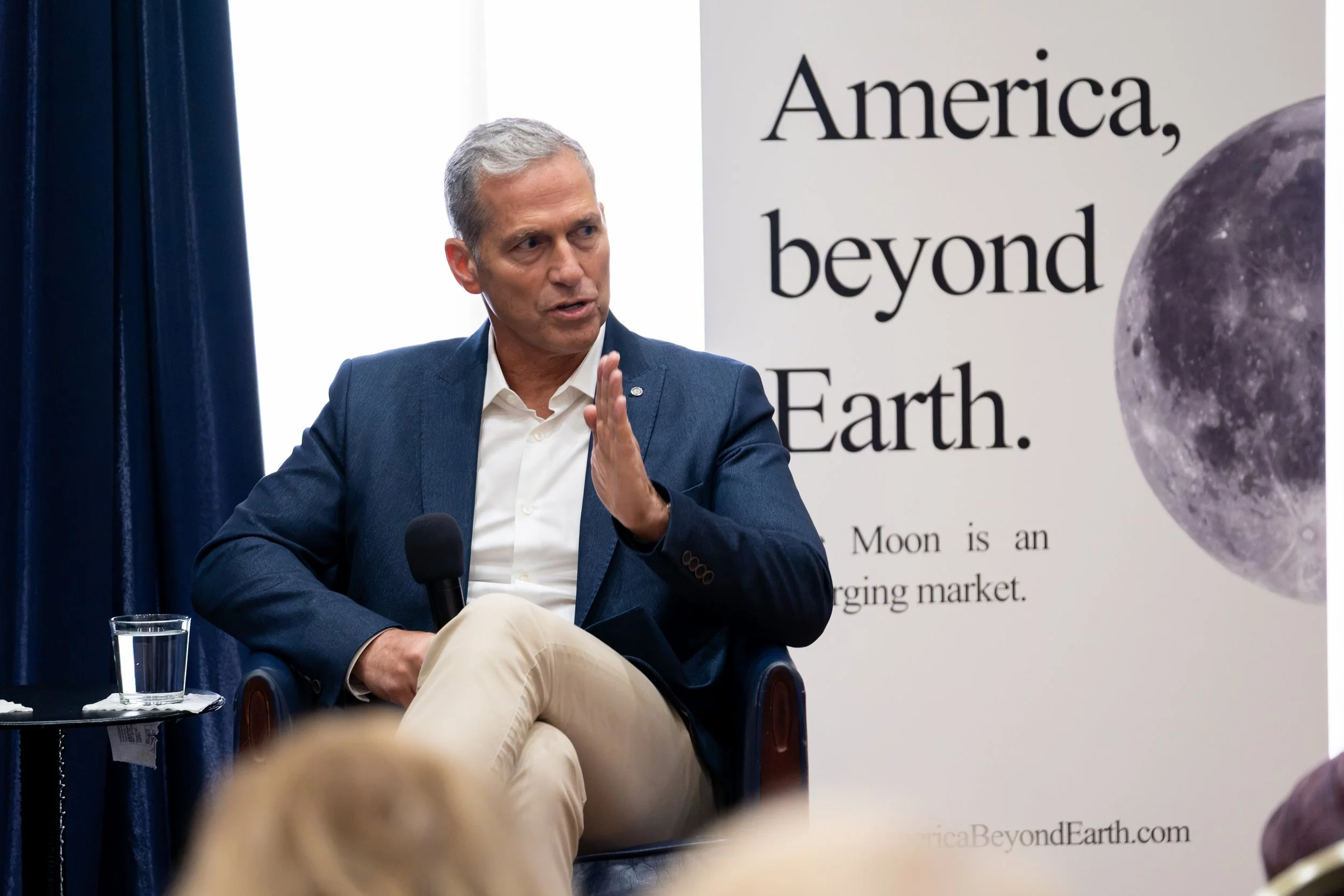 Brig. Gen. (Res.) Yaron Rosen, executive chairman of Airwayz, speaking at Cabeus Explorer's America Beyond Earth: Space Industrialist Forum. Photo by Anthony DiFlorio, Built Media