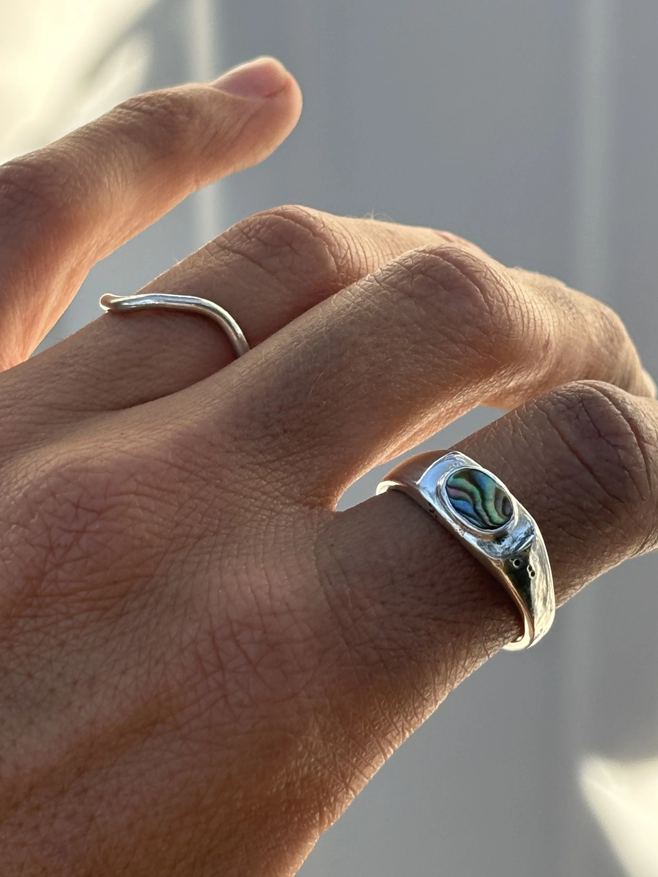 Size 11 - Abalone Signet Ring