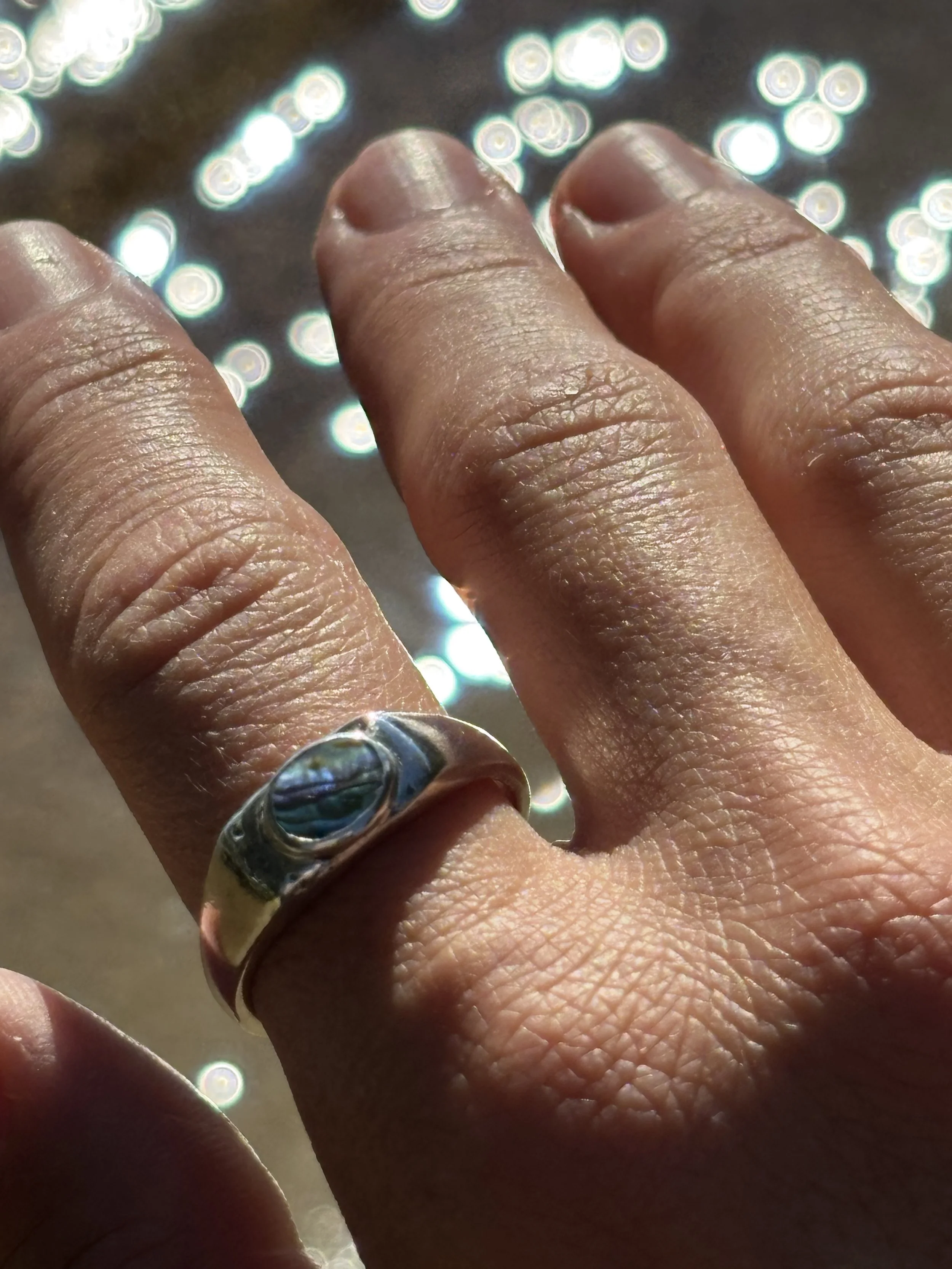 Size 11 - Abalone Signet Ring