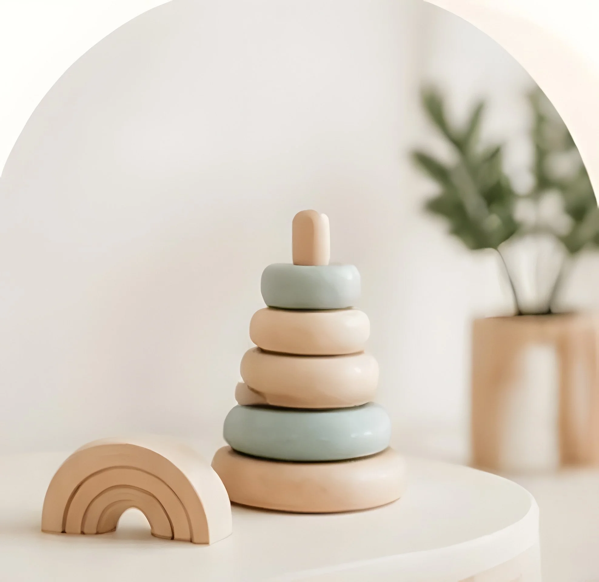 Wooden rainbow and stacking toy