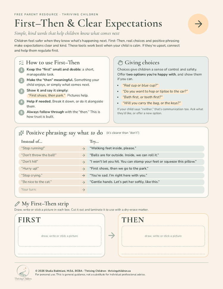 First–Then Guide printable preview