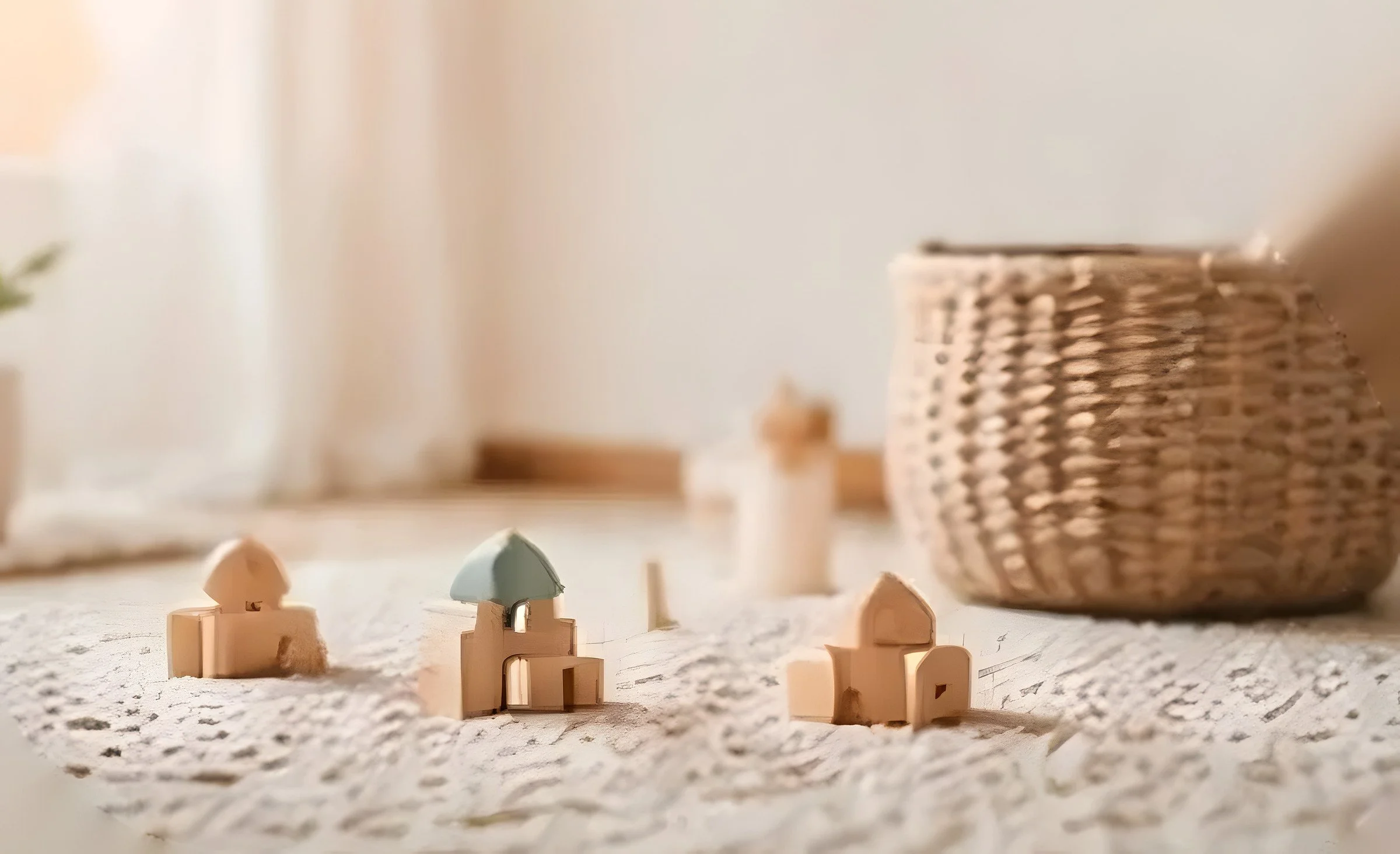 Playroom with wooden toys