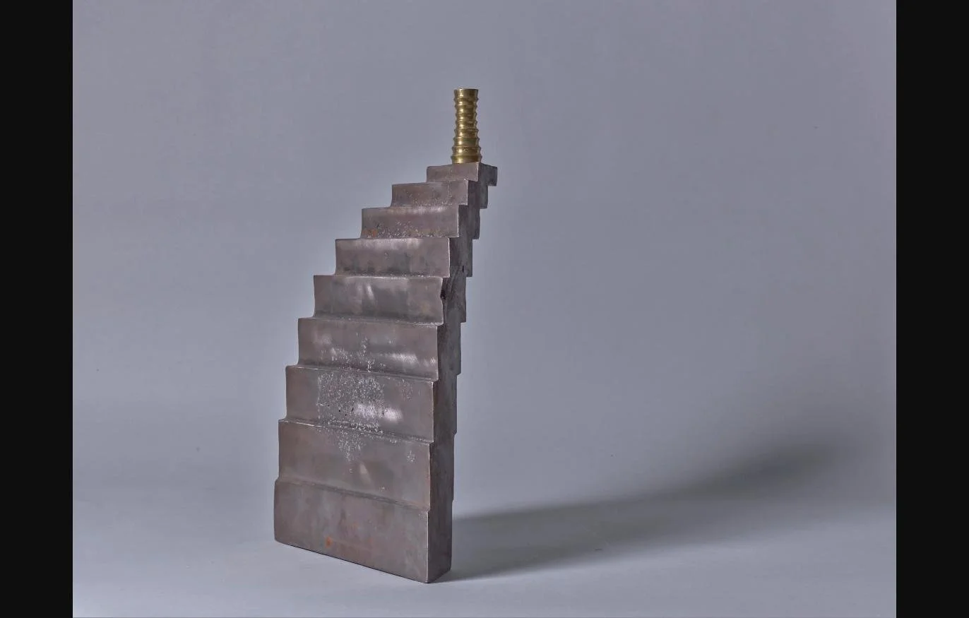 The Checkmate, 2022 — Steel, Brass, 12 x 11 x 8 in.