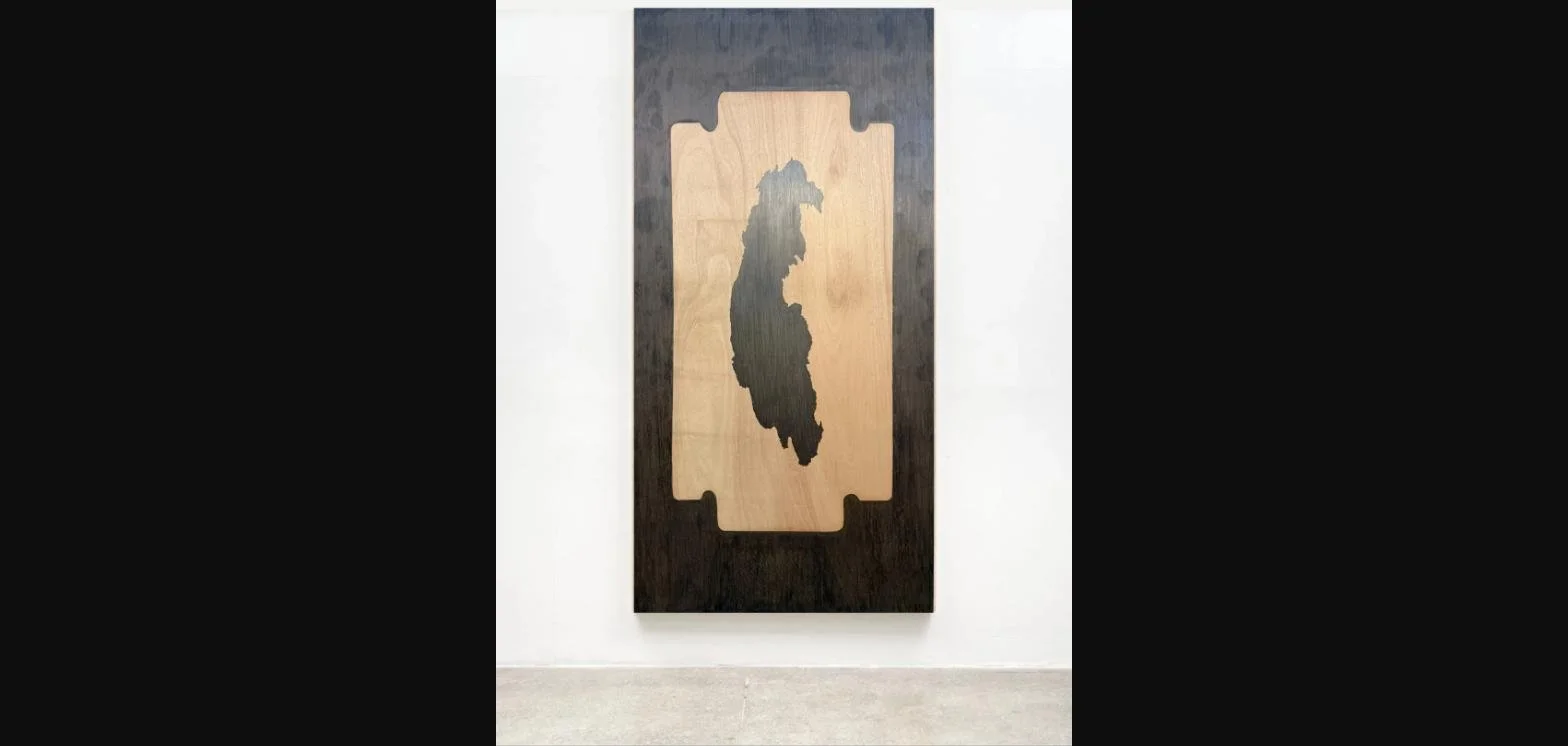 Geography of Silence, 2025 — Graphite on Plywood, 96 x 48 in.