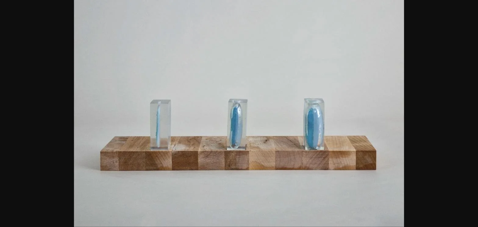 The Nexus, 2021 — Soap Bars, Clear Resin, Wood, 3.5 x 2 x 1.25 in. each