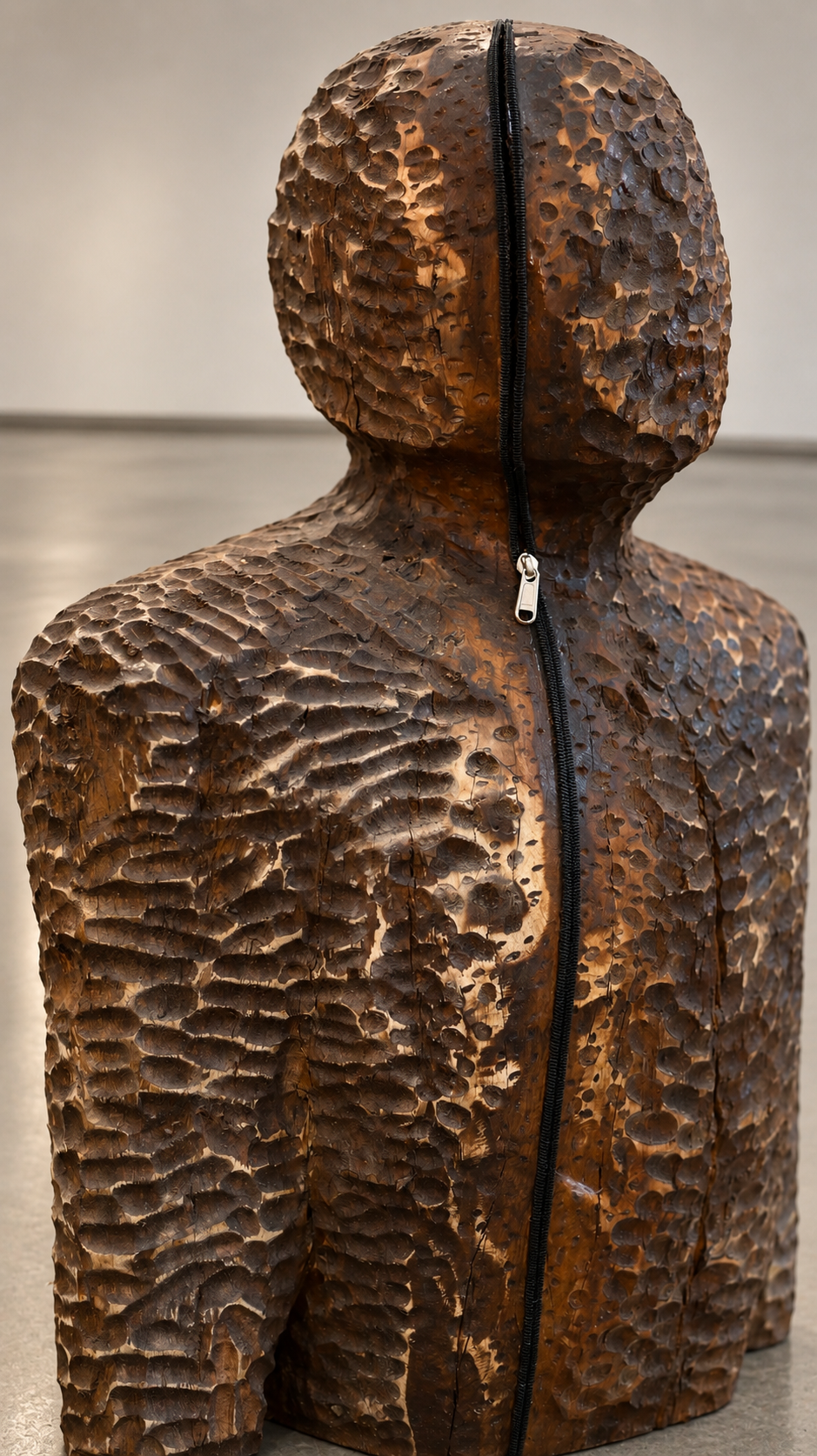 Zippered Wooden Bust in Gallery Light.png