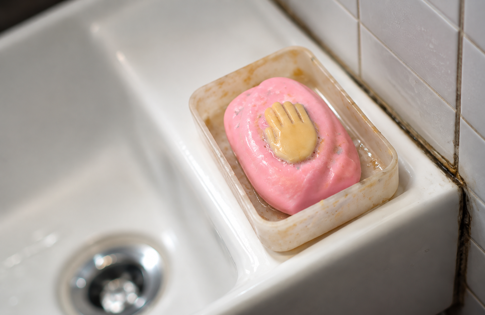 Pink Soap with Embossed Hand in Worn Dish.png