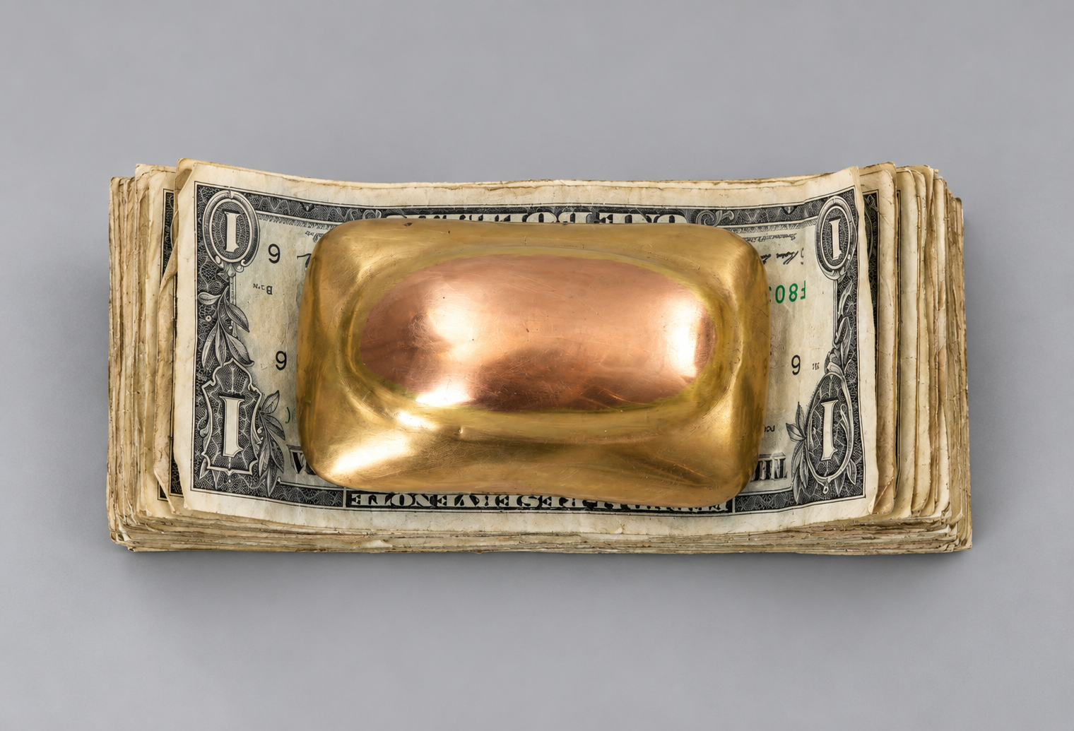 Golden Ingot on Worn Dollar Bills.png