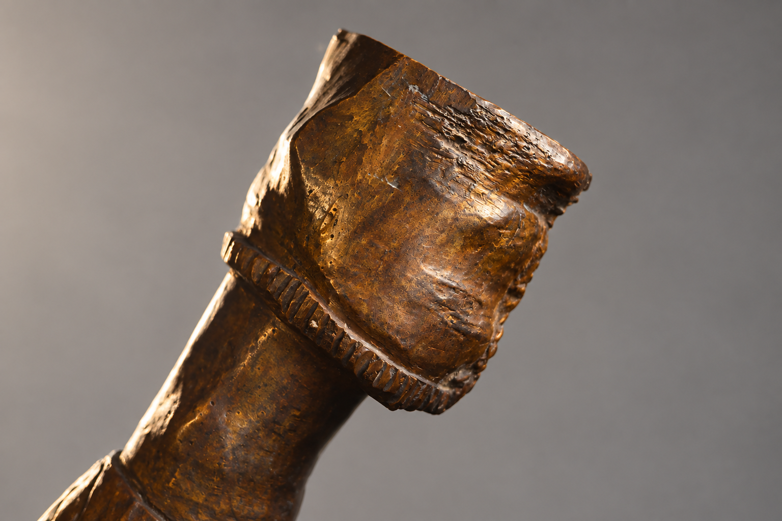 Patinated Bronze Abstract Head Sculpture.png