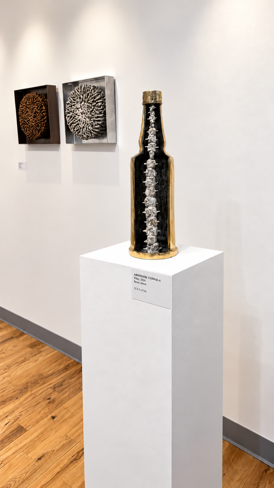 Brass Bottle Sculpture in Modern Gallery.png