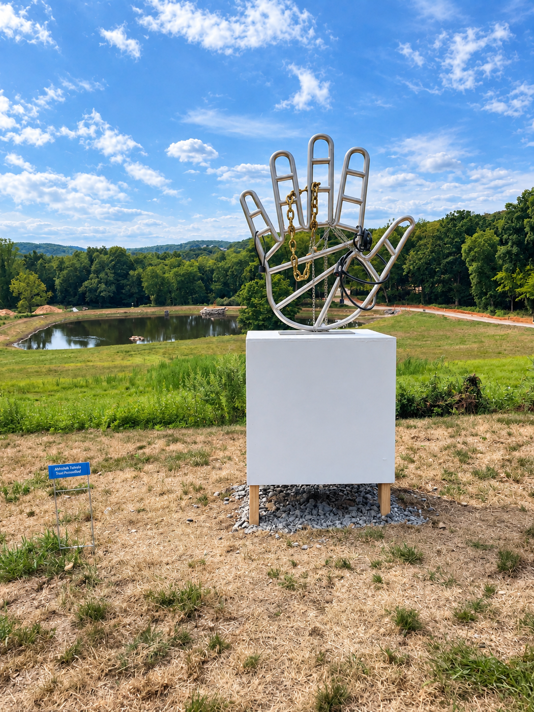 Sculpture Park Hand by the Pond.png