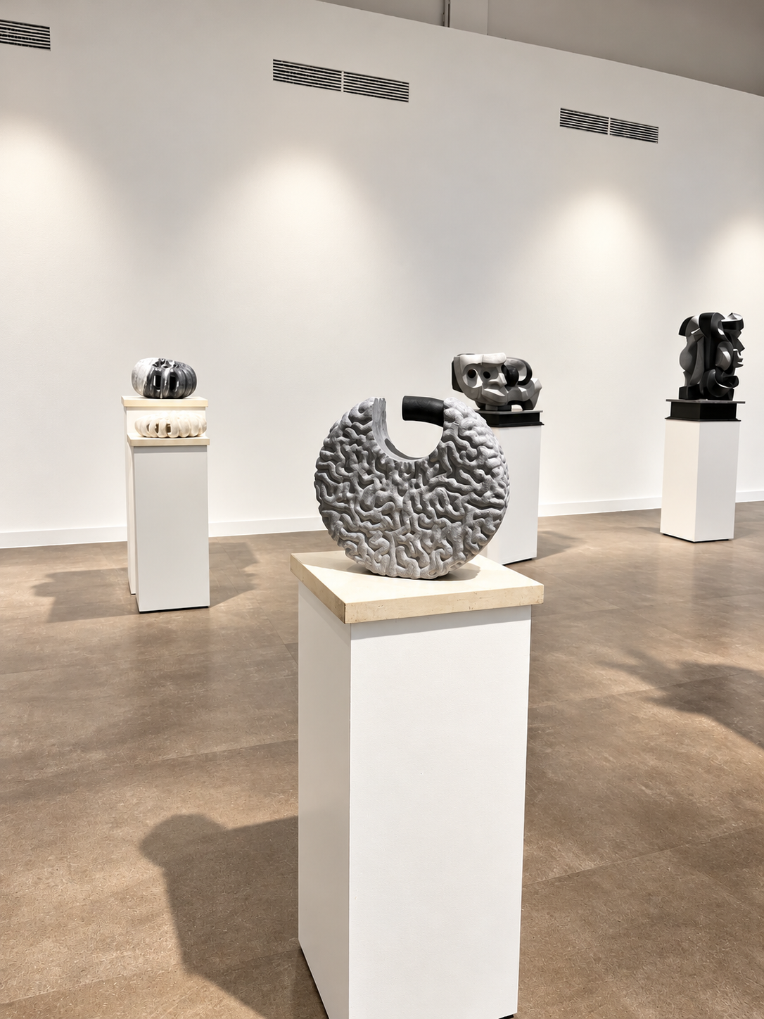 Textured Torus Sculpture in Modern Gallery.png