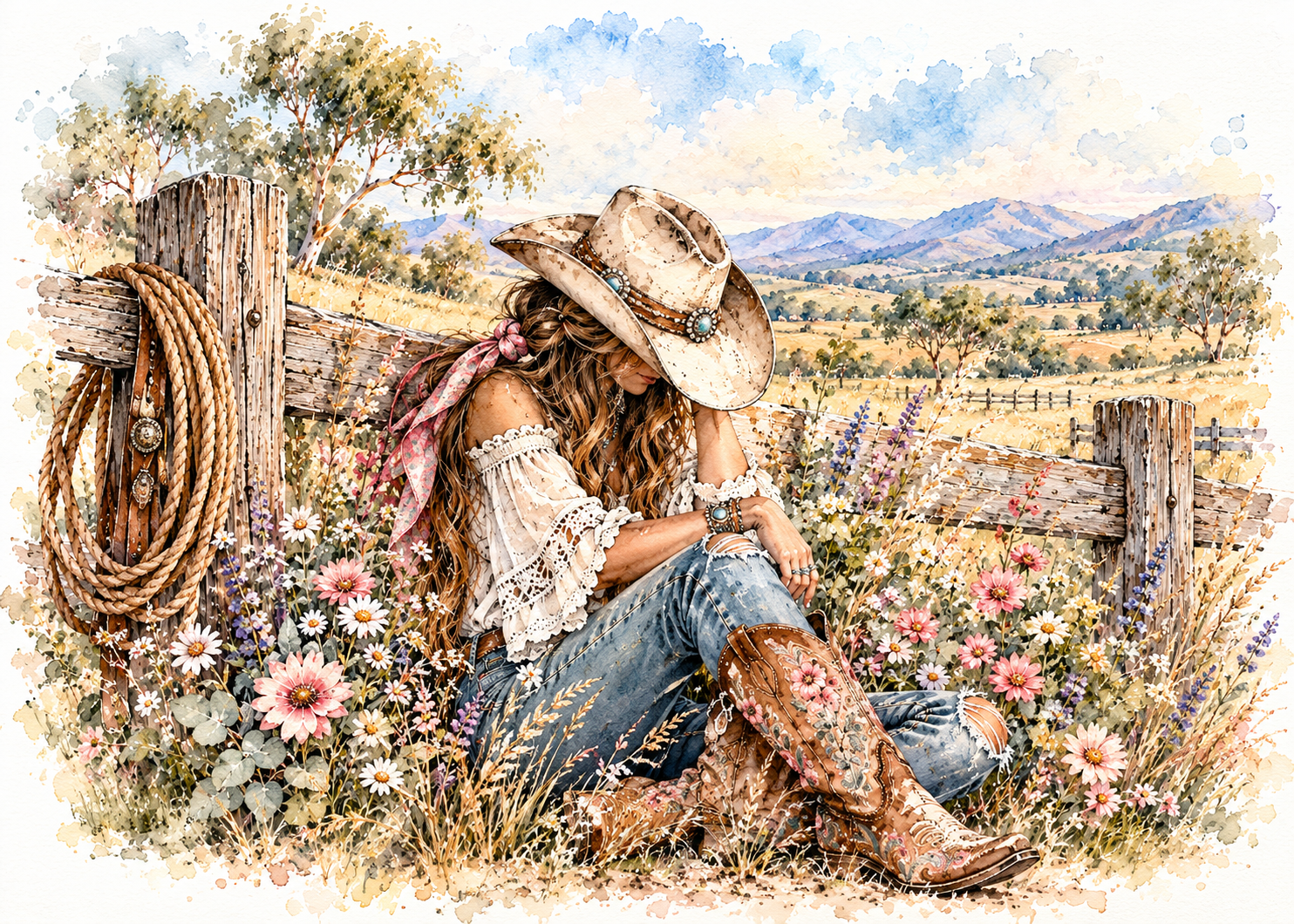 Cowgirl by Fence.png