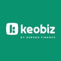 Logo de Keobiz avec le texte 'by Kerogoo Finance' sur fond vert