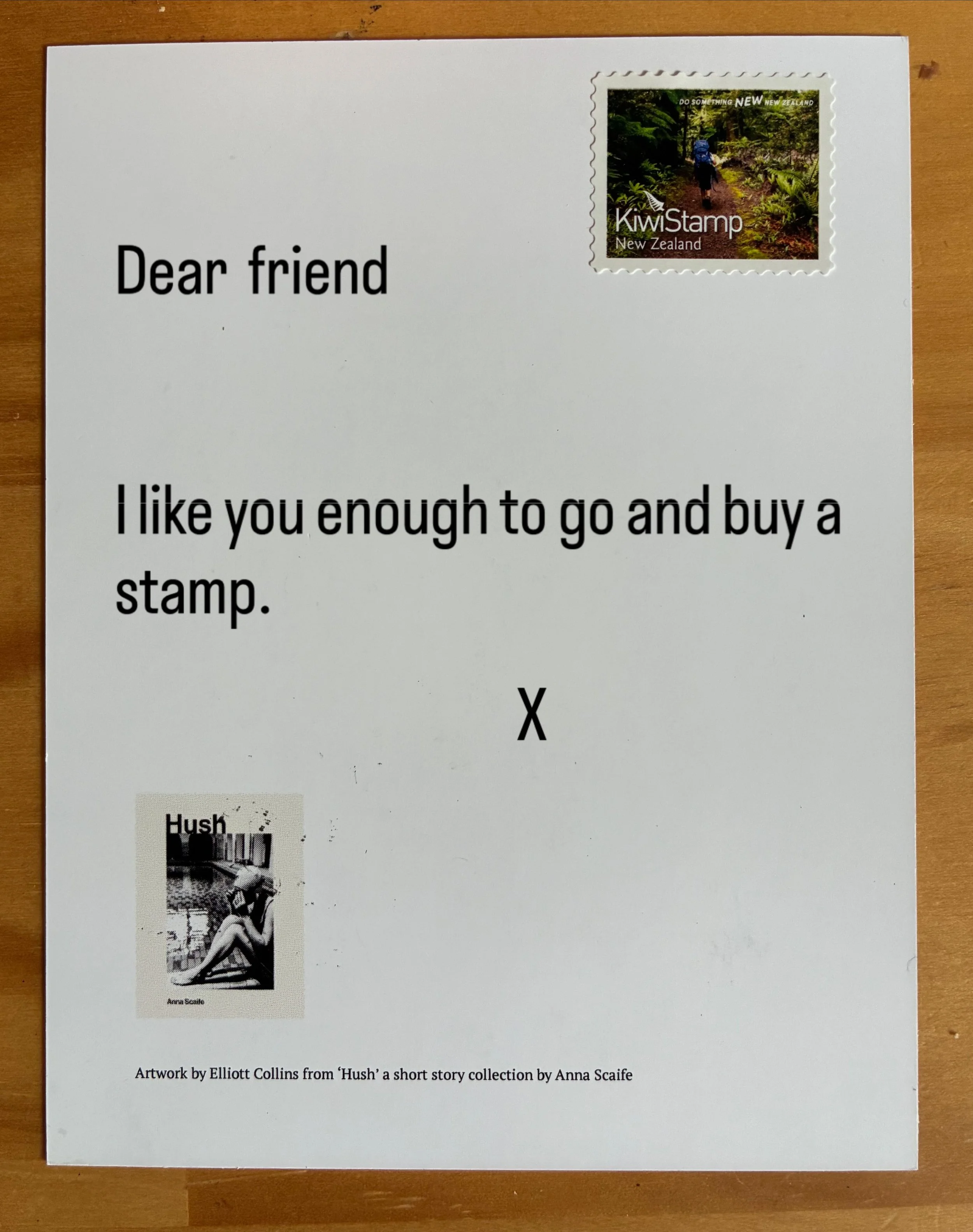 Postcard giveaway with Hush 🤍🖤
Will you send it? Or will it sit in your car for a while then get stuck to the fridge? 

Maybe a bookmark? 

Whatever man. it&rsquo;s all yours. 

In store at indie booksellers with every copy of Hush - if you can&rsq